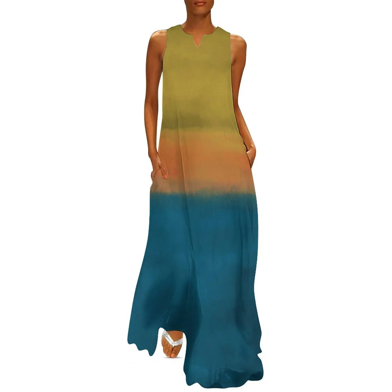 

Rothko Inspired #3 Long Dress Long veiled dresses women's clothing trend 2025 Long dress woman