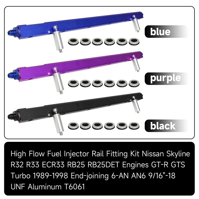 

Для Nissan Skyline R32 R33 ECR33 RB25 RB25DET GTS 94-01: Топливная рампа с верхним подключением, увеличенный расход, черная