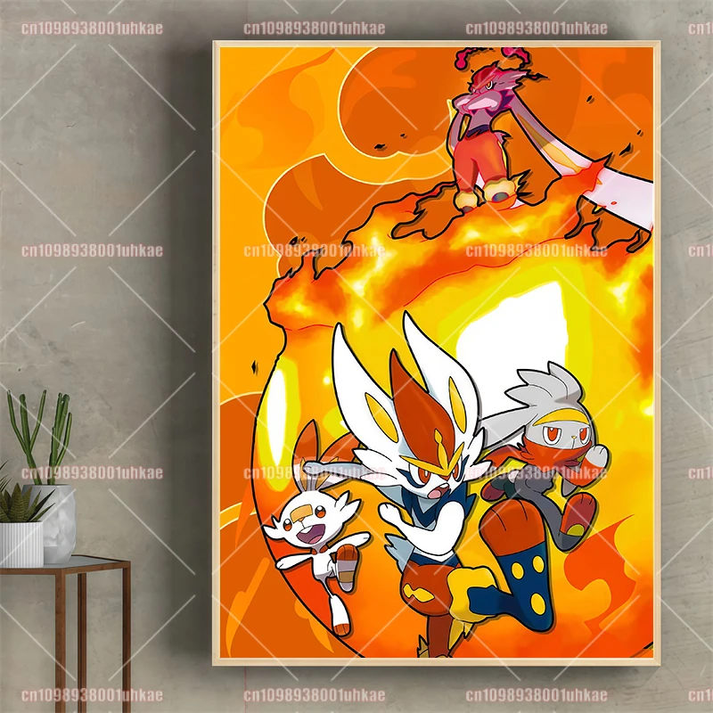 شخصيات أنيمي البوكيمون الكلاسيكية Bulbasaur Gengar Eevee Charizard Jigglypuff ملصق طباعة الفن قماش اللوحة ديكور المنزل