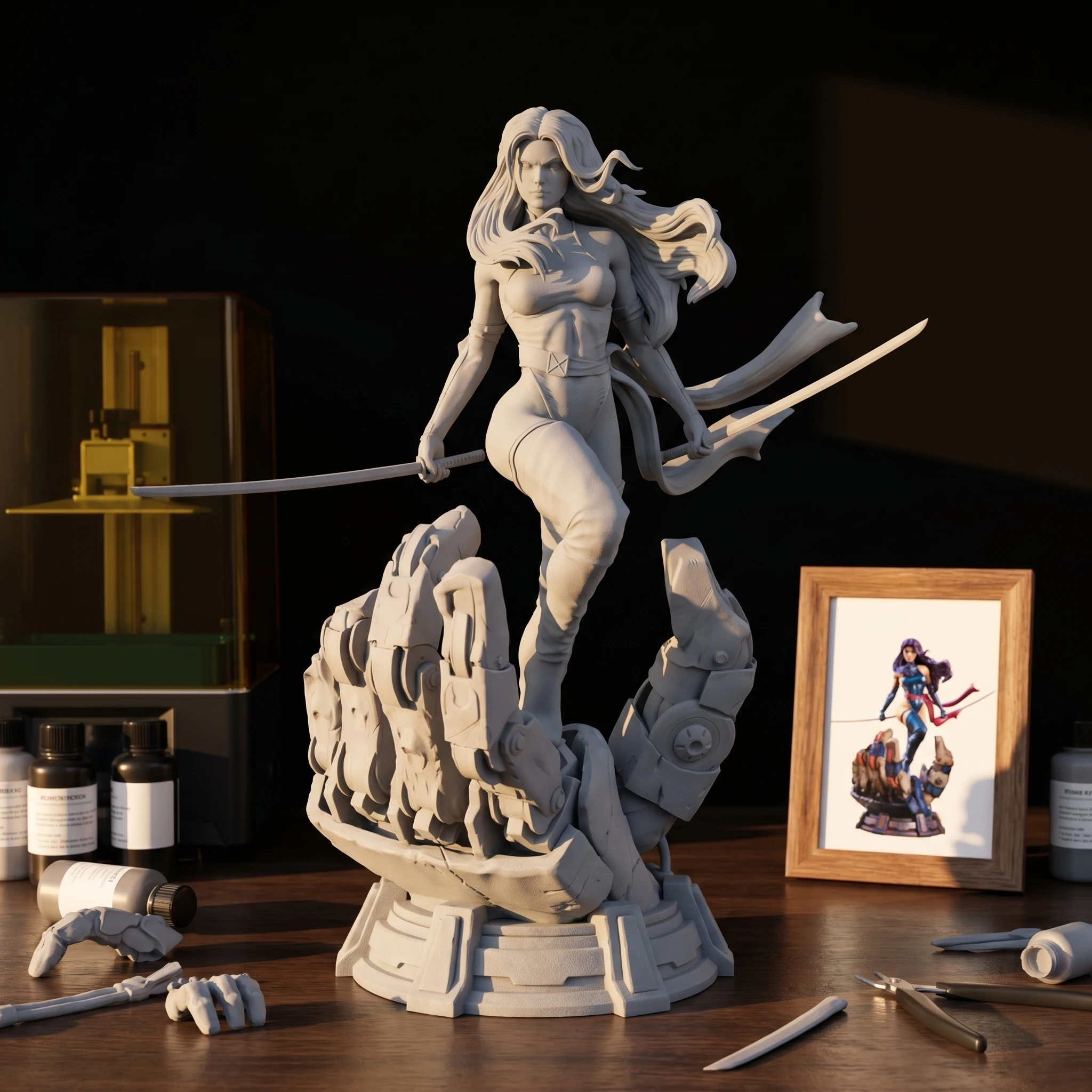 1/18 1/12 Psychic Telekinesis Unassembled 3D Printing Resin Figure Model Garage Kit(Requires Painting and Assembly)