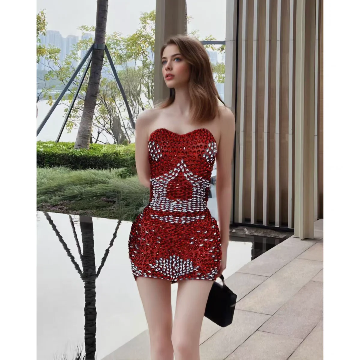 Costume de scène de chanteuse pour femme, Bar DJ, discothèque, jupe Sexy entièrement en diamant, équipe de danse, spectacle à thème de fête de vacances