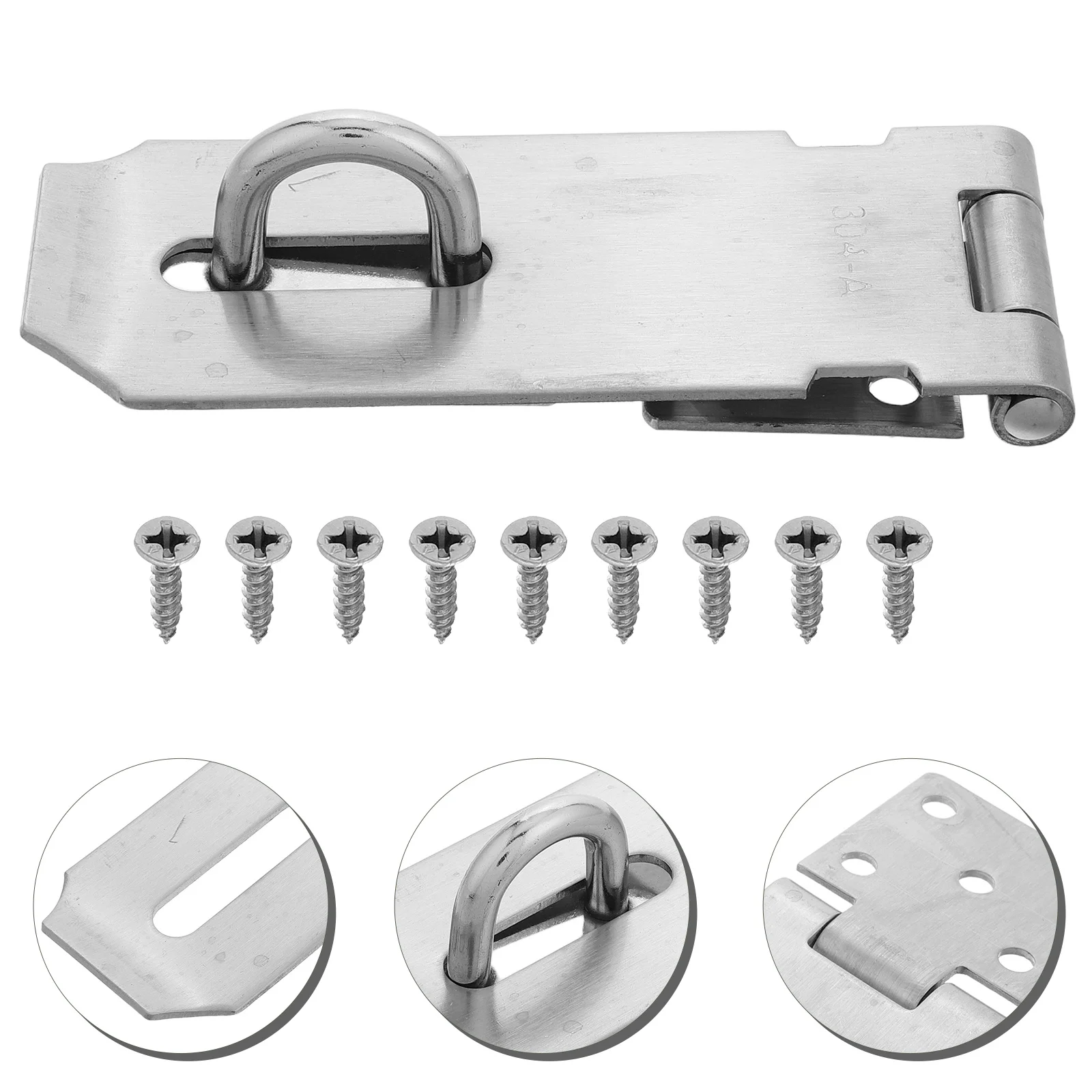 

1 комплект, защелка замка из нержавеющей стали, сверхмощная защитная защелка для дверных ворот, сарая, шкафа, сарая, навесной замок, монтажное оборудование, крепление