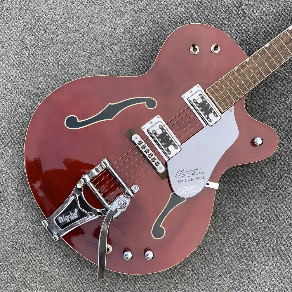 In Stock Factory Custom THE Wine Red FALCON 6120 Semi Hollow Body Jazz Tuners Electric Guitar With Tremolo Immediate Delivery