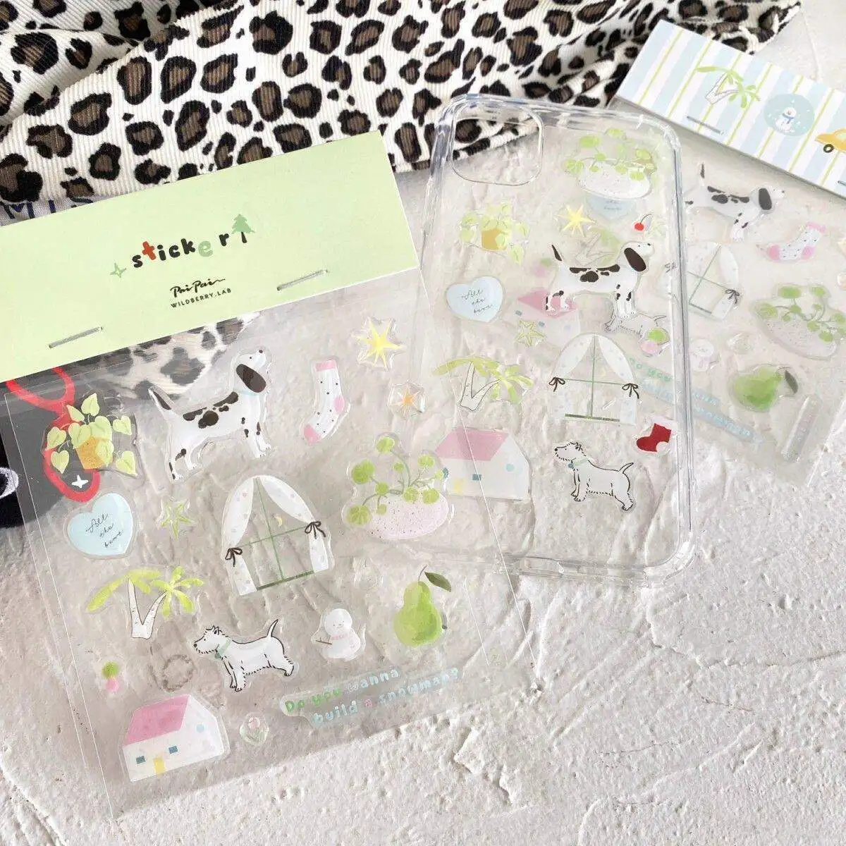 3D Puffy Jelly Decals Cute Puppy Speckled Korean Aesthetic for Phone Case Laptop Scrapbooking Decoden Sticker