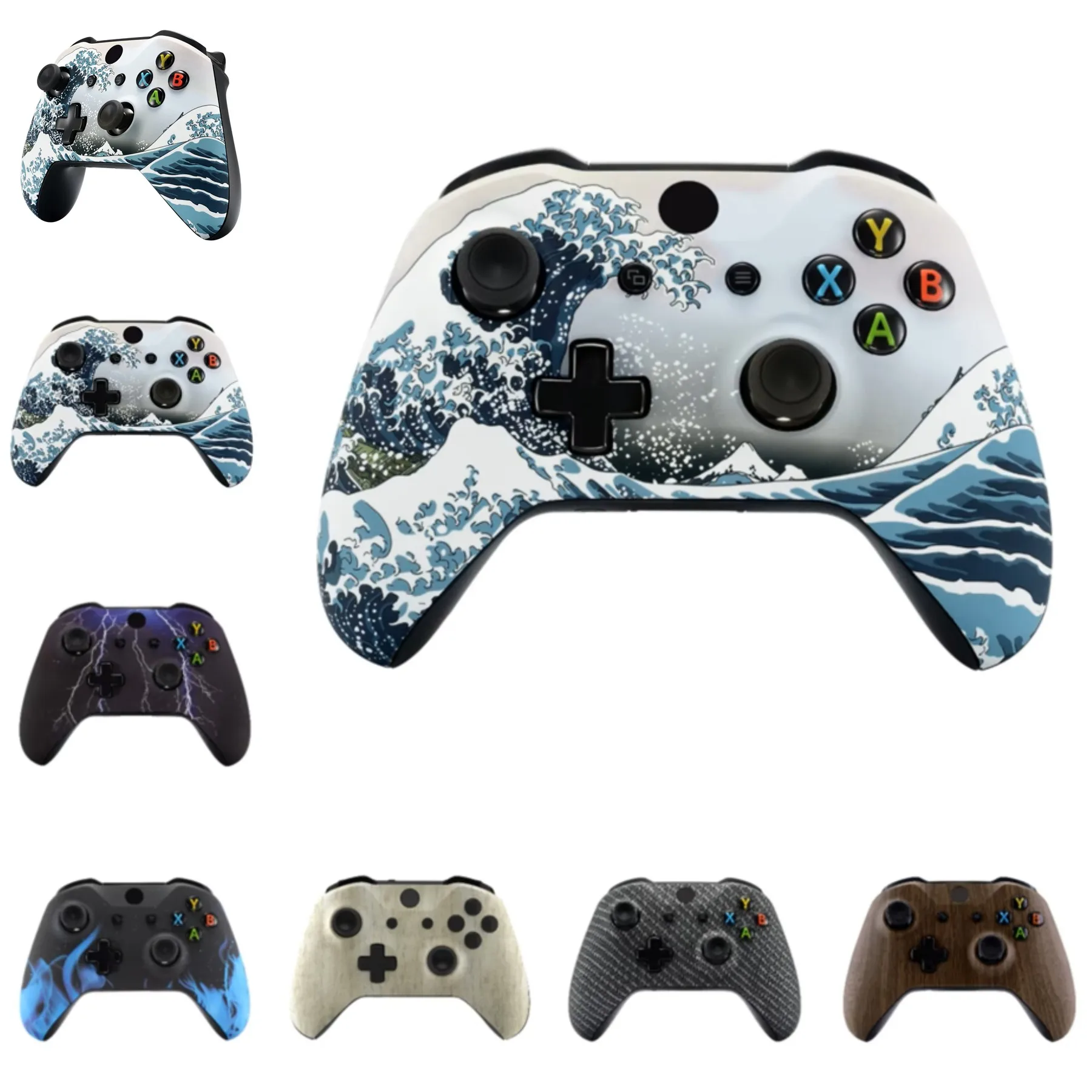 

eXtremeRate Custom Patterned Soft Touch Faceplate Replacement Parts Front Shell for Xbox One X & One S Controller Model 1708