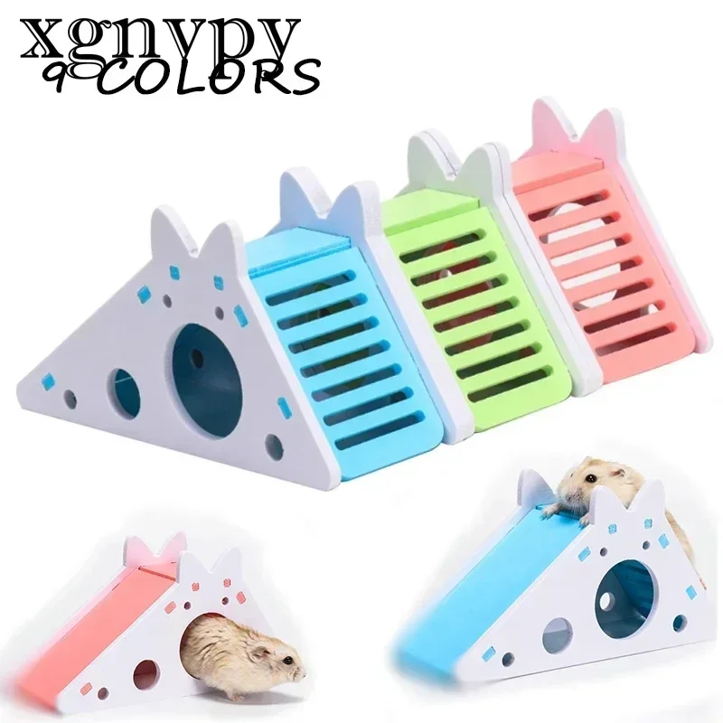 xgnvpy Funny Hamster Slide Toy Guinea Pig Assembled Slide Chinchilla House Cage Breathable Accessories Hamster Playset