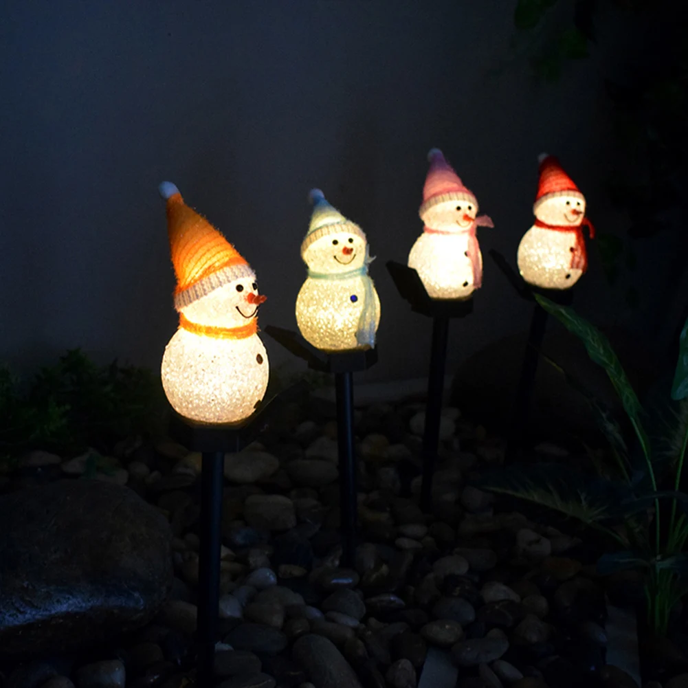 Outdoor Garden Decoration Solar Snowman Lamp Christmas Cartoon Snowman Landscape Solar Light Ground Lamp LED Lawn Light