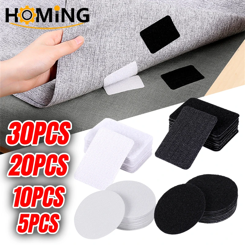 5-30Pairs 60mm Strong Self Adhesive Fastener Dot Adhesive Hook And Loop Tape Sticker DIY Bed Sheet Sofa Mat Carpet Anti Slip Mat