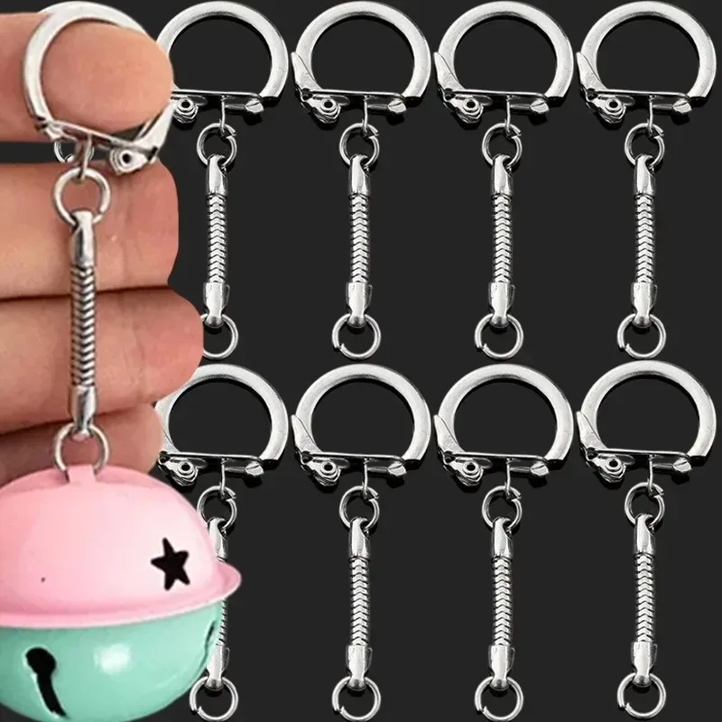 Metal Chicken Buckle Keychain Snake Chain Handmade DIY Jewelry Material Luggage Leather Goods Hardware Accessory Round Keychain