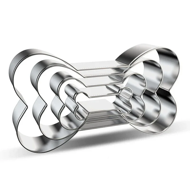 Cookie Cutter Mold Rvs Hond Bot Poot Vormige DIY Cake Sugarcraft Gebak Biscuit Mold Bakken Tool4pcs/set