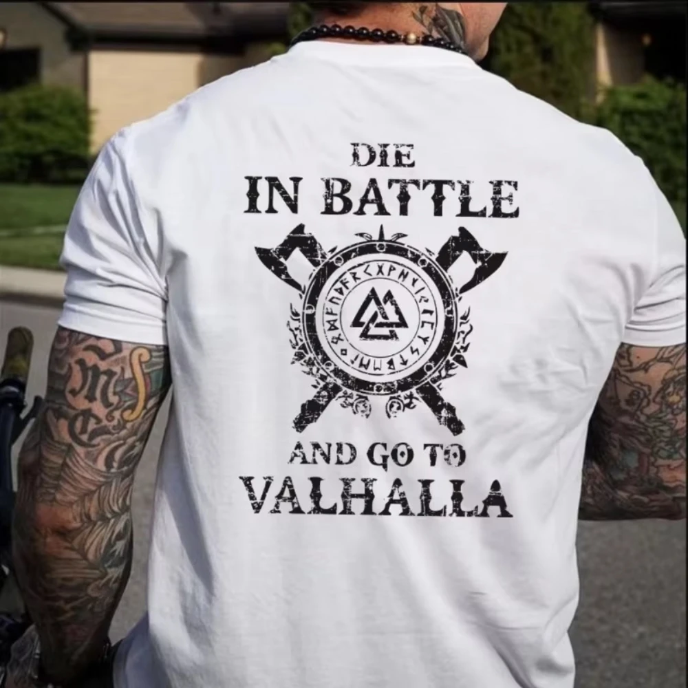 Ins Cotton Short-sleeved T-shirt Loose Half-sleeved Military Fan Summer Print Tough Guy Outdoor Tactical Top Men's Casual Tee 26