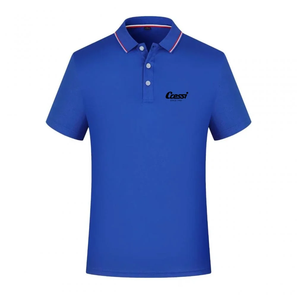 Nova Camisa Polo Masculina Royal com Estampa Cressi e Gola Listrada, Camiseta Casual Esportiva