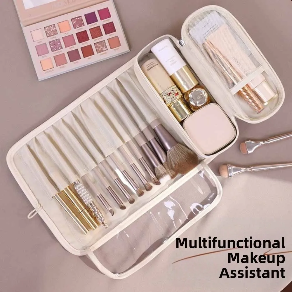 Waterproof Makeup Brush Bag Large Capacity Save Space Cosmetic Storage Bag Rolling Bags Detachable Roll Cosmetic Bag