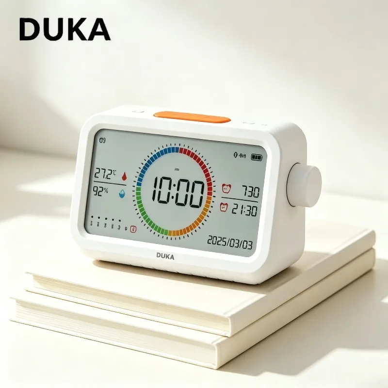 DUKA ATuMan Multifunction Digital Clock Indoor Thermometer Hygrometer Alarm Temperature Humidity Monitor with 5.2-inch Screen