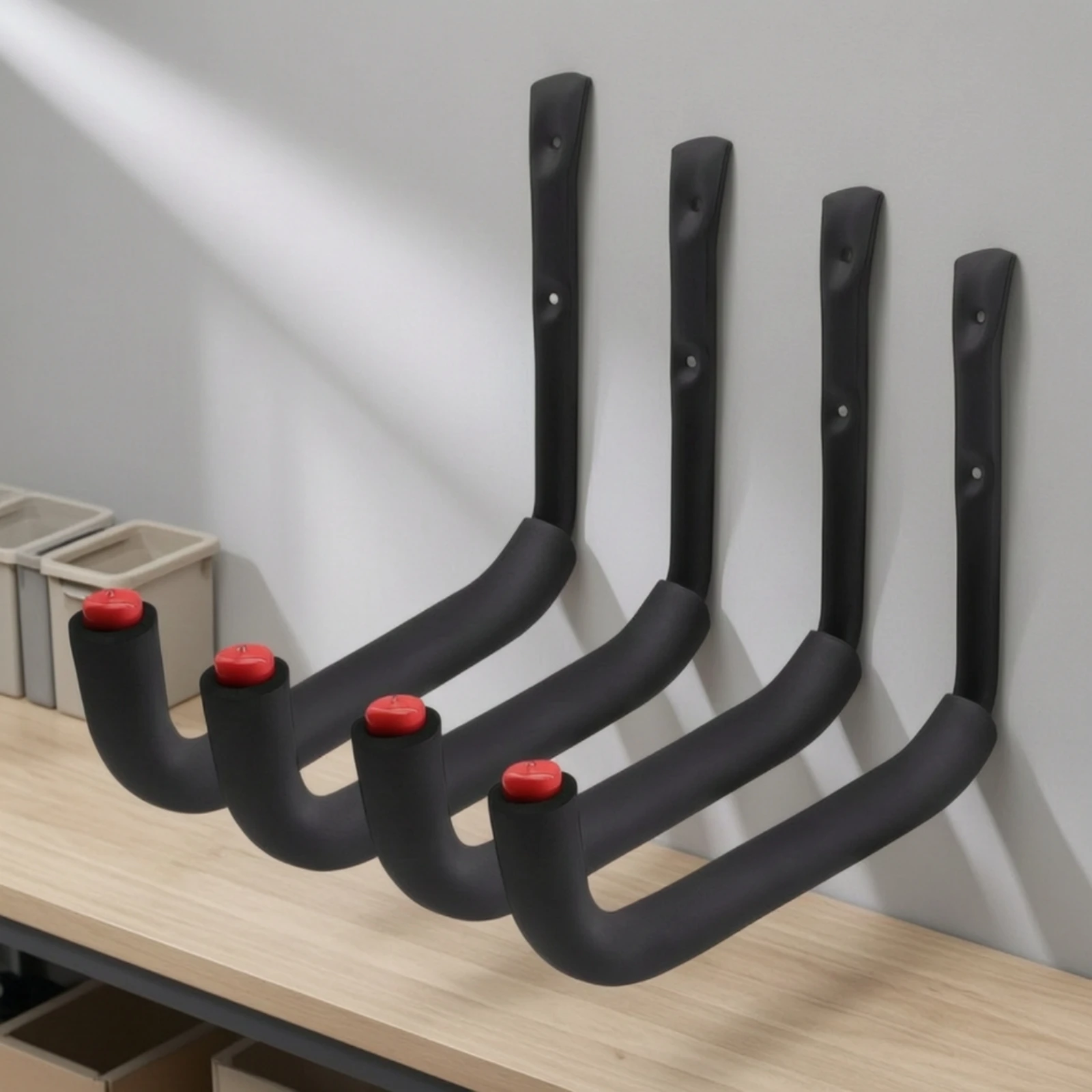 4 Pieces Multipurpose Storage Hook Scratch Resistant U-Shaped Wall Hook Garage Hooks Non-Slip Ladder Hooks Reusable