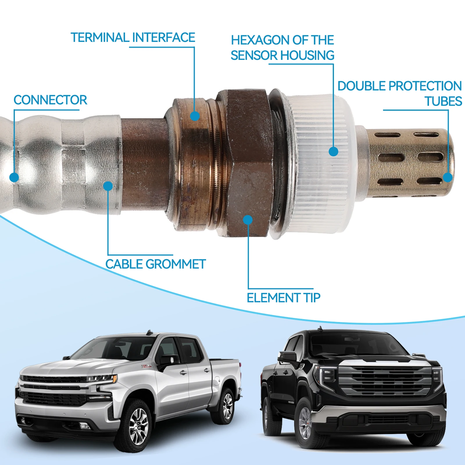 Для Citroen C2, C3, C4, C5, C6, Peugeot 206, 207, 306, 307, 0258006185, 9636968380, 11787548961, ниже по потоку, кислородный датчик O2, лямбда-датчик