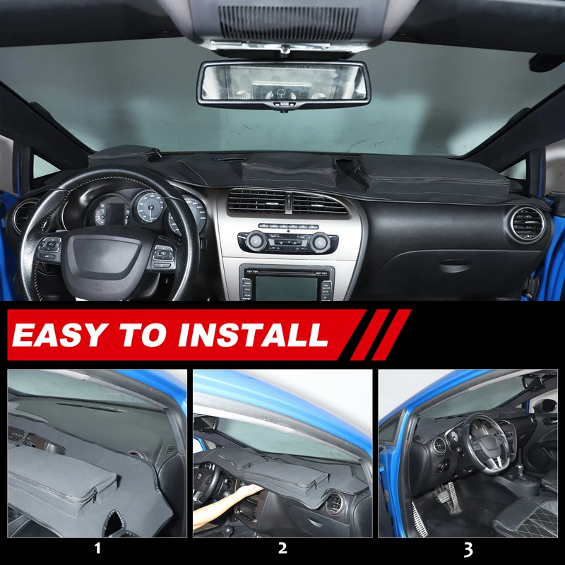 

For Seatleon 2008-2012 dashboard storage sun protection pad Central control dashboard protective pad with storage pocket 1pcs