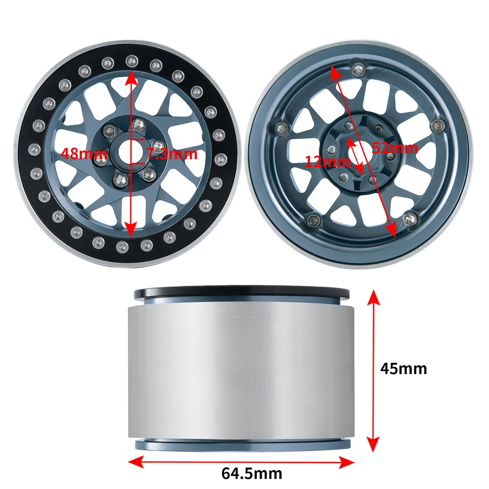 AXSPEED metalu 2.2 cal 45mm poszerzyć Beadlock felgi piasty dla Axial RBX10 AXI03005 Wraith 1/10 gąsienica RC Model ciężarówki części