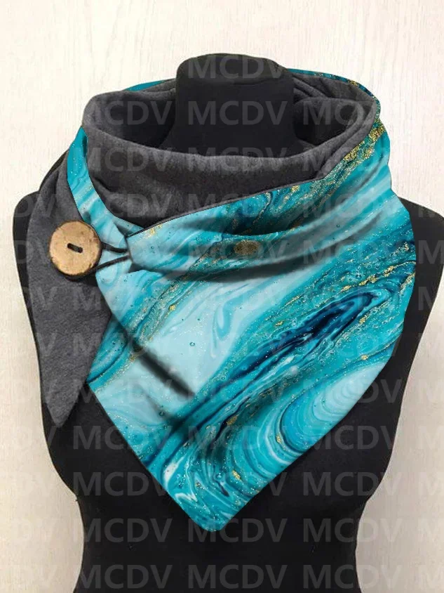 

Blue Quicksand Art 3D Printed Warm Fleece Casual Scarf And Shawl for Women Warm and comfortable Scarf 01