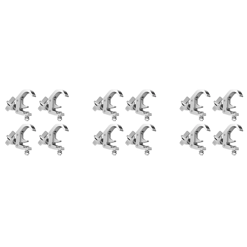 

12X Lighting Clip Hook, Aluminum Alloy Professional Rack Clamp, For Moving The Head Stage Stage Lighting Fixtures