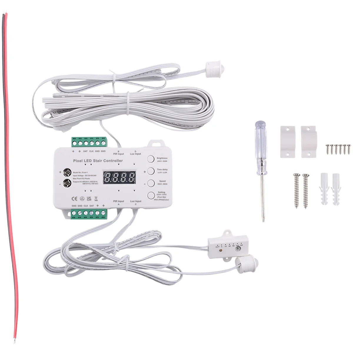 Y06A Motion Sensor LED Stair Pixel Lights Controller RGB LED Controller with Daylight Sensor Stair Lighting Controller