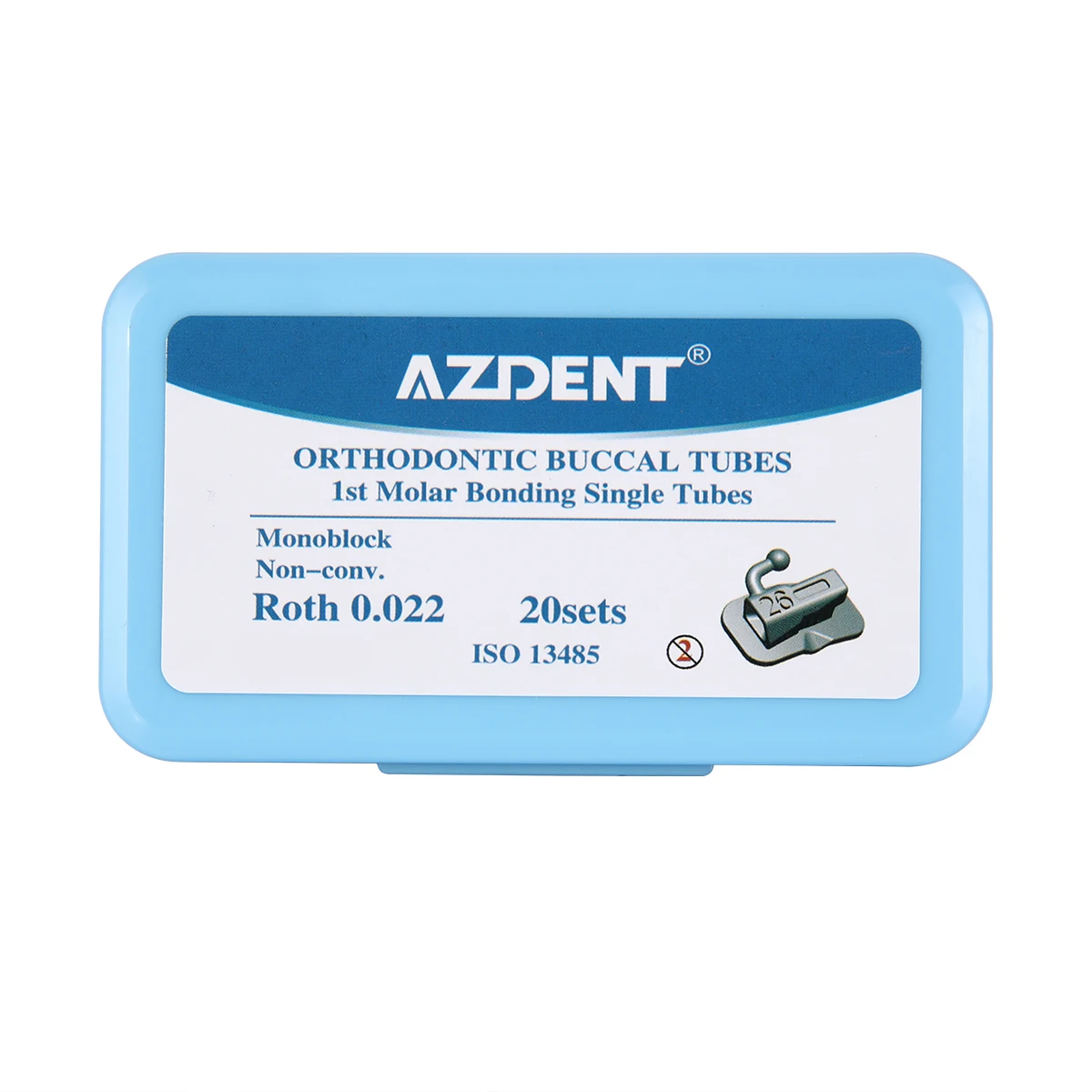 20 set 80 pezzi tubi buccali ortodontici dentali AZDENT 1 ° molare Bondable monoblocco Non convertibile singolo Roth MBT 0.022/0.018