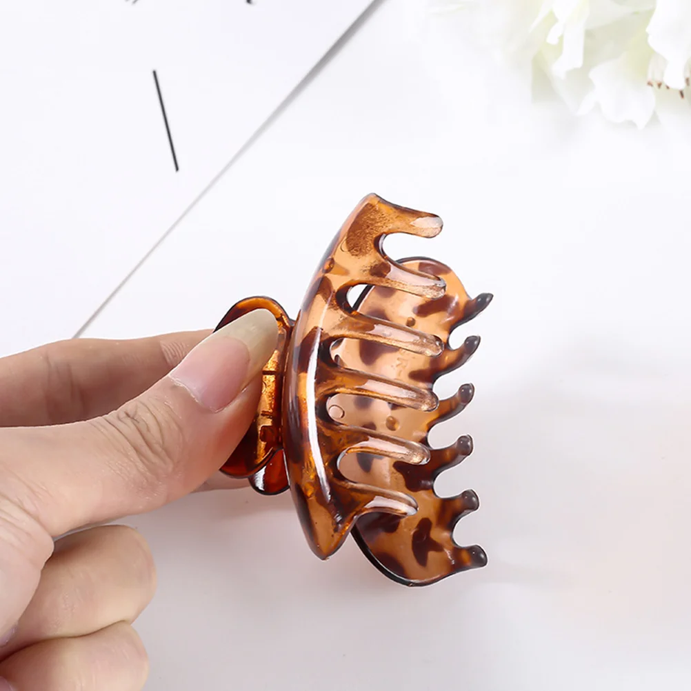 6 Pcs Trendy Leopard Hair Clip Jaw Clamp Claw Barrette Pin Make up Shower Plastic Women Woman Barrettes