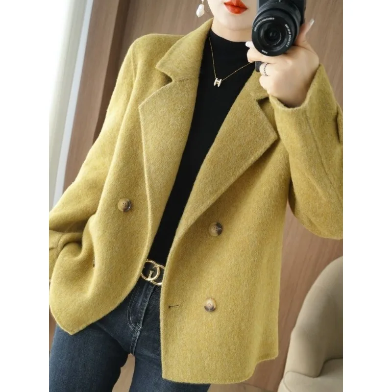 

Double-sided Wool Senior Suit Short Jacket Women's Small Fashion Casual Professional High-grade Suit Top Winter Clothes Women