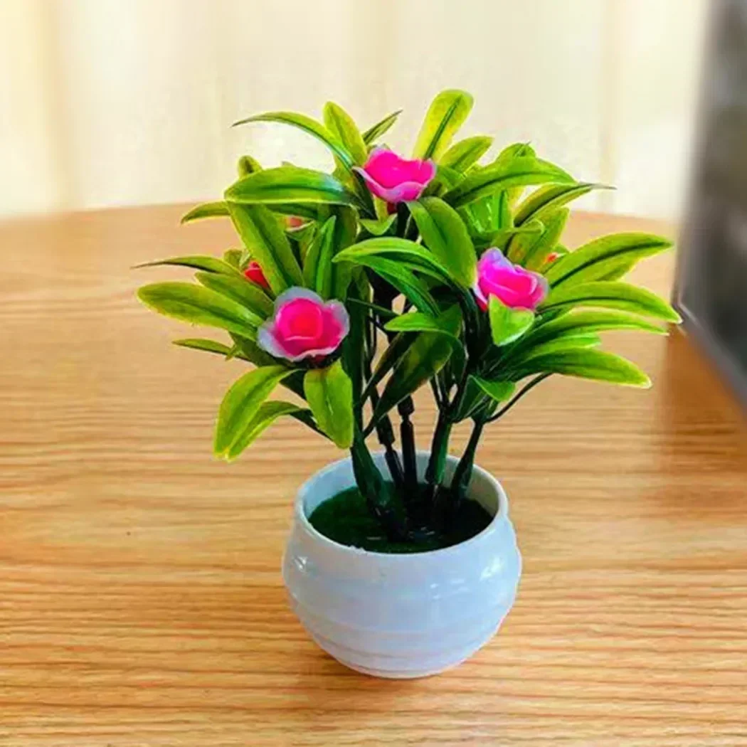 Outdoor Decor Artificial Flower Garden Plants Plastic Material Beautifully Decorated Great for Shops Parties 15cm Height (Pink)