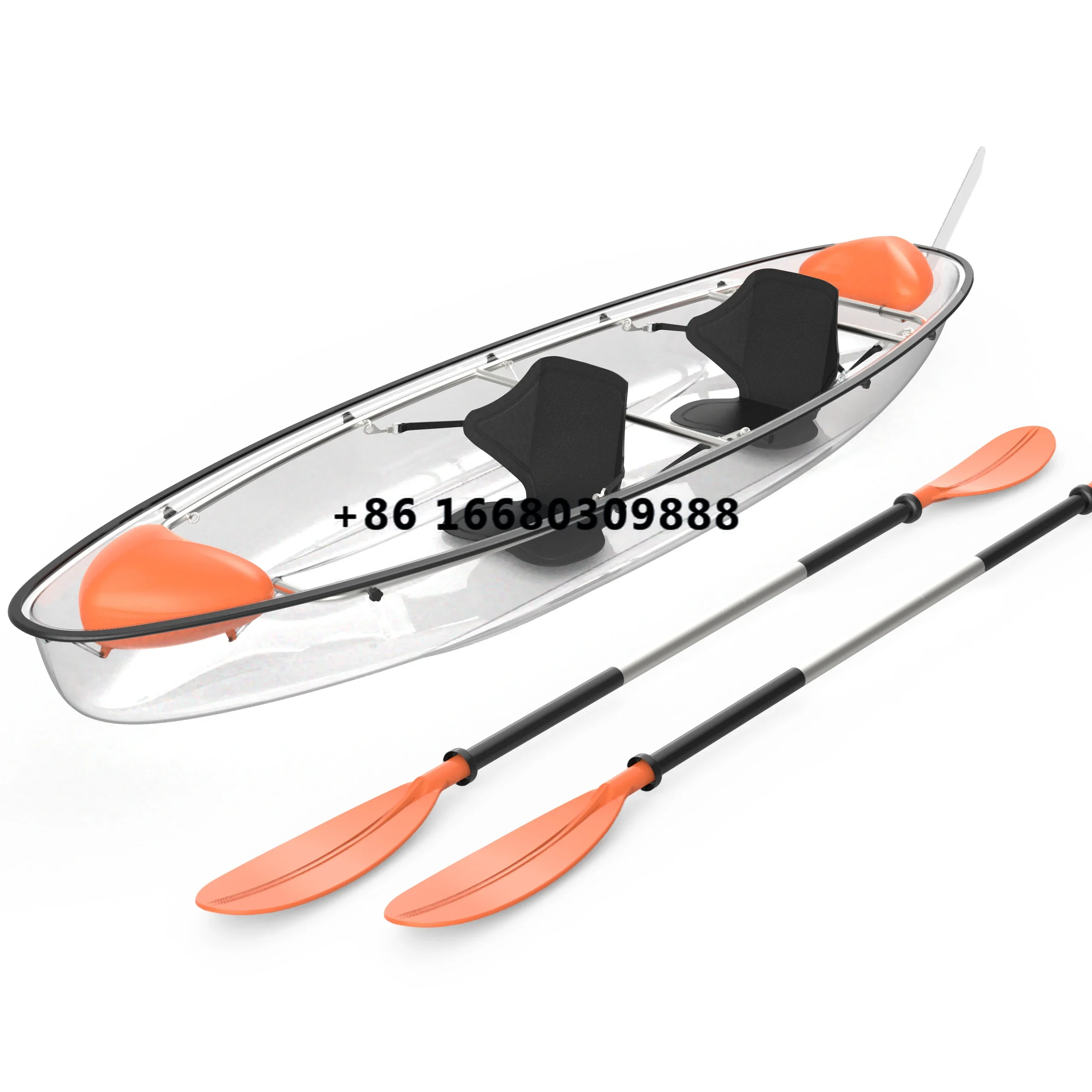 transparent kayak 2 persons hard plastic boat and the popular transparent boat in the tourist attraction