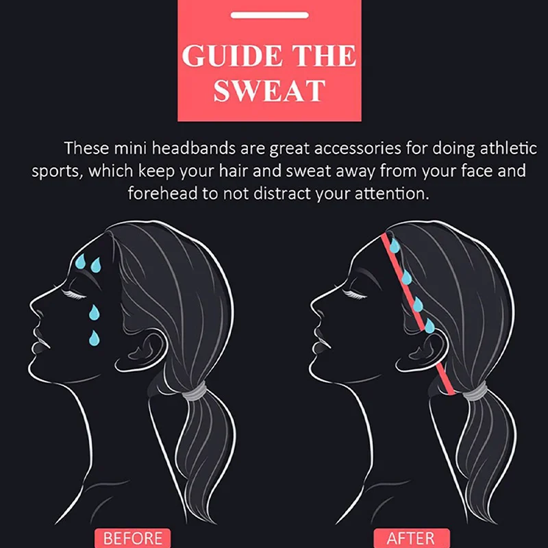 4 ชิ้นยืดกีฬาโยคะผมสีทึบเทนนิสบาง Headbands ฟิตเนสโยคะ Headwear สําหรับผู้หญิงอุปกรณ์เสริมผม