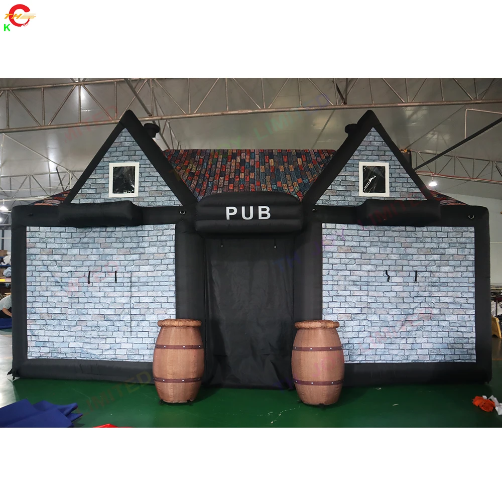 Free Door Shipping 10x5x5mH Outdoor Inflatable Irish Pub Tent Full Printing Pub Bar Lawn Event Marquee for Sale