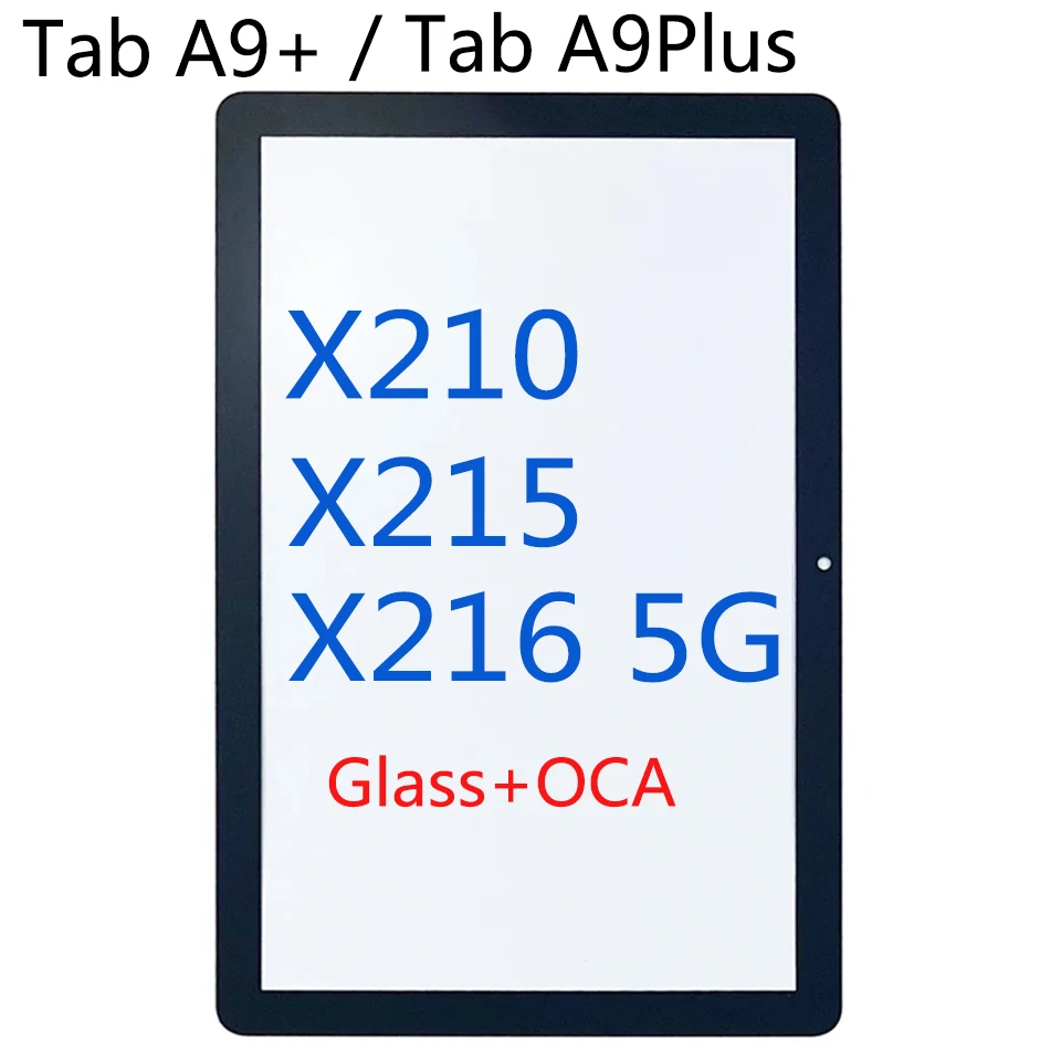 For Samsung Galaxy Tab A9 X110 X115 Touch Screen Panel Tablet A9+ Plus X210 X215 X216 Front Outer LCD Glass With OCA