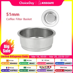 51MM Coffee Filter Basket Non Pressurized 2 cups Replacement For Delonghi EC9335 EC9665 Espresso Machine Accessory Barista Tool