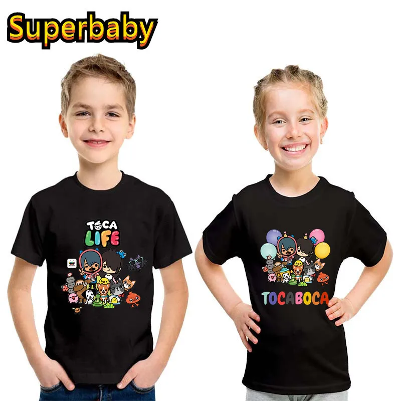 

Hot Sale Toca Life World Game Print Cartoon Kids T-shirt Baby Boys Girls Clothes Summer Children Cotton Short Sleeve T shirt