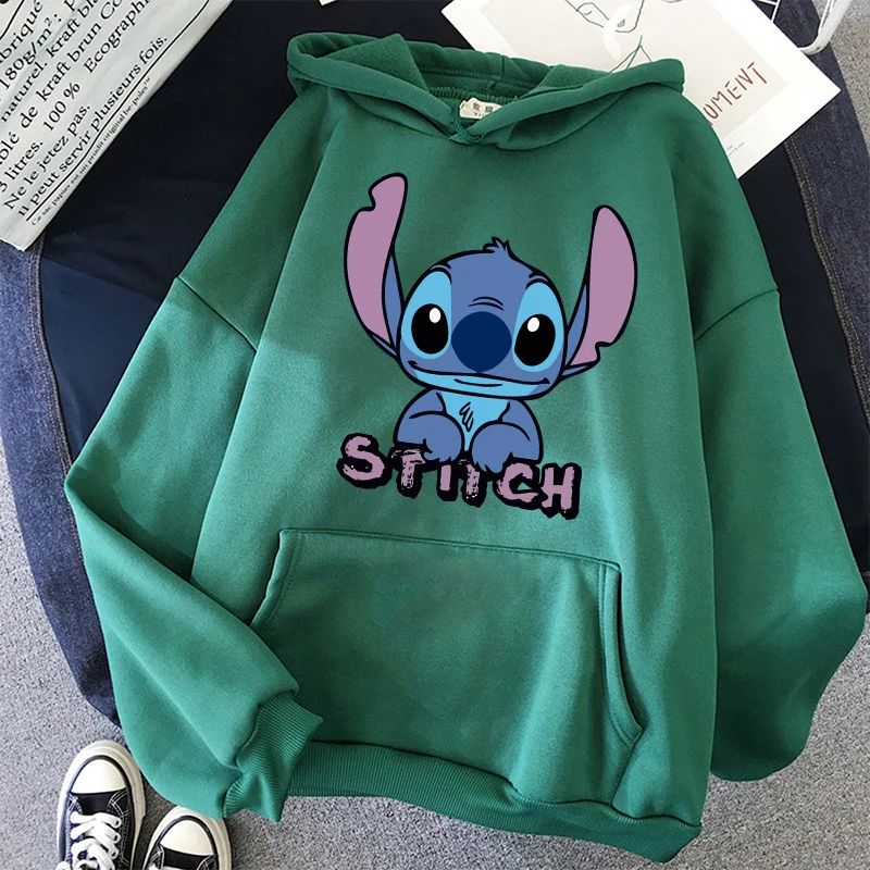 2000s hoodie Disney Stitch hoodies ผู้หญิงฮาราจูกุน่ารักอะนิเมะเสื้อมังงะสตรีทแวร์มีฮู้ดเสื้อสเวตเชิ้ต unisex