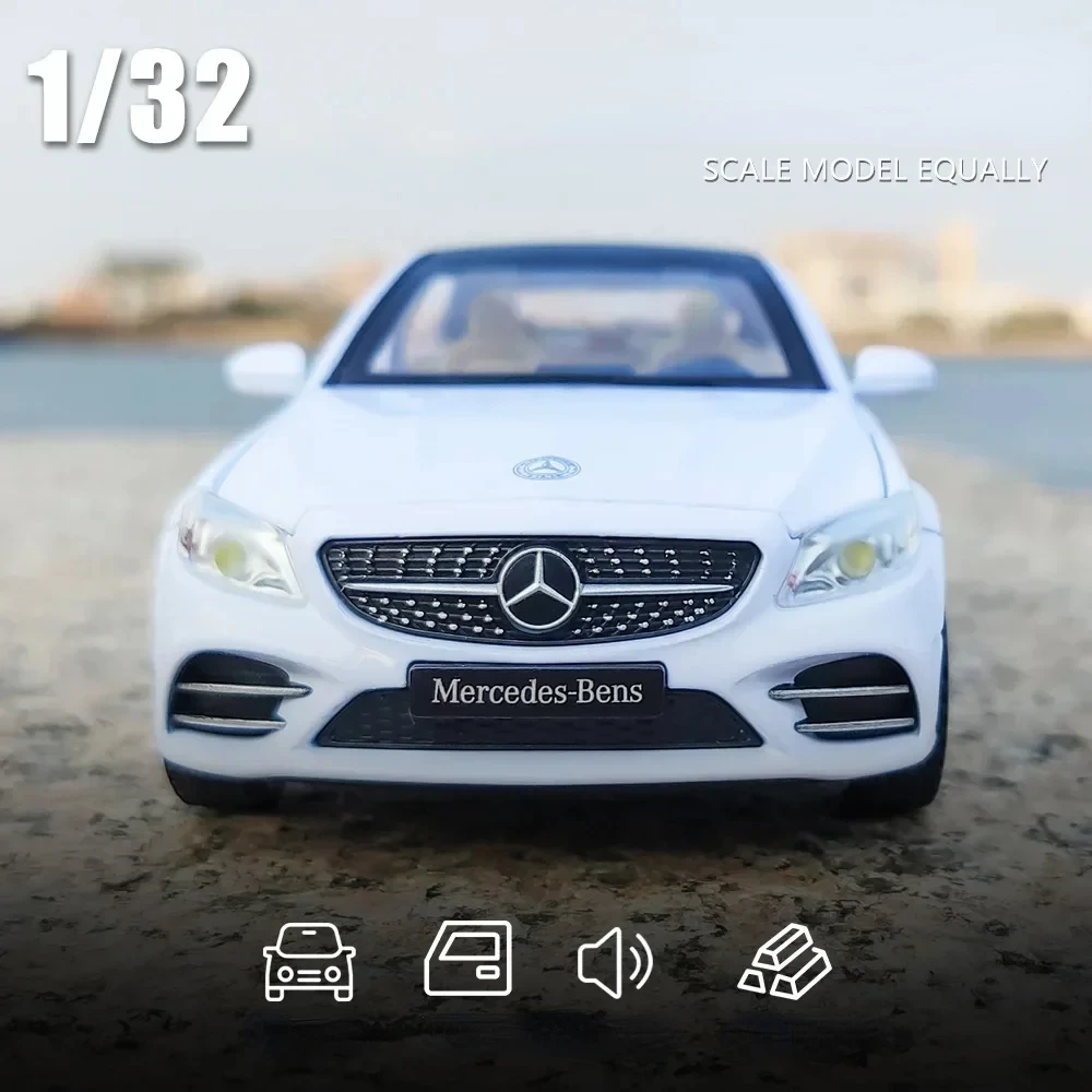 1:32 Mercedes-Benz C260L Car Model Pull Back Acousto-optic Alloy Discast Metal Toys Car goods Model for Children boys A54