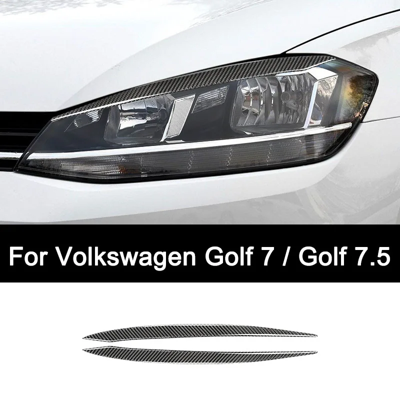 

For Volkswagen Golf Mk7 Mk7.5(2012-2019) Premium Carbon Fiber Car Headlight Eyebrow Decorative Sticker Interior Auto Accessories
