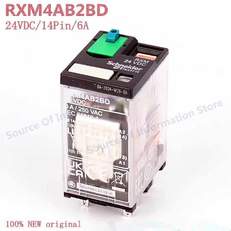 

RXM4AB2BD Schneider Intermediate Relay 24VDC 14Pin 6A 100% New
