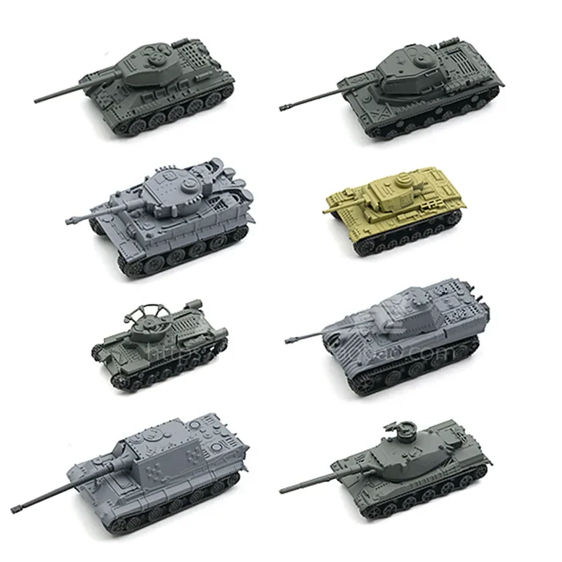 1: 144 Mini montaż czołgu tygrys pantera T34 AMX-30 piaskownica stołowa scena wojskowy montaż kciuka 4D zabawkowy model kolekcja