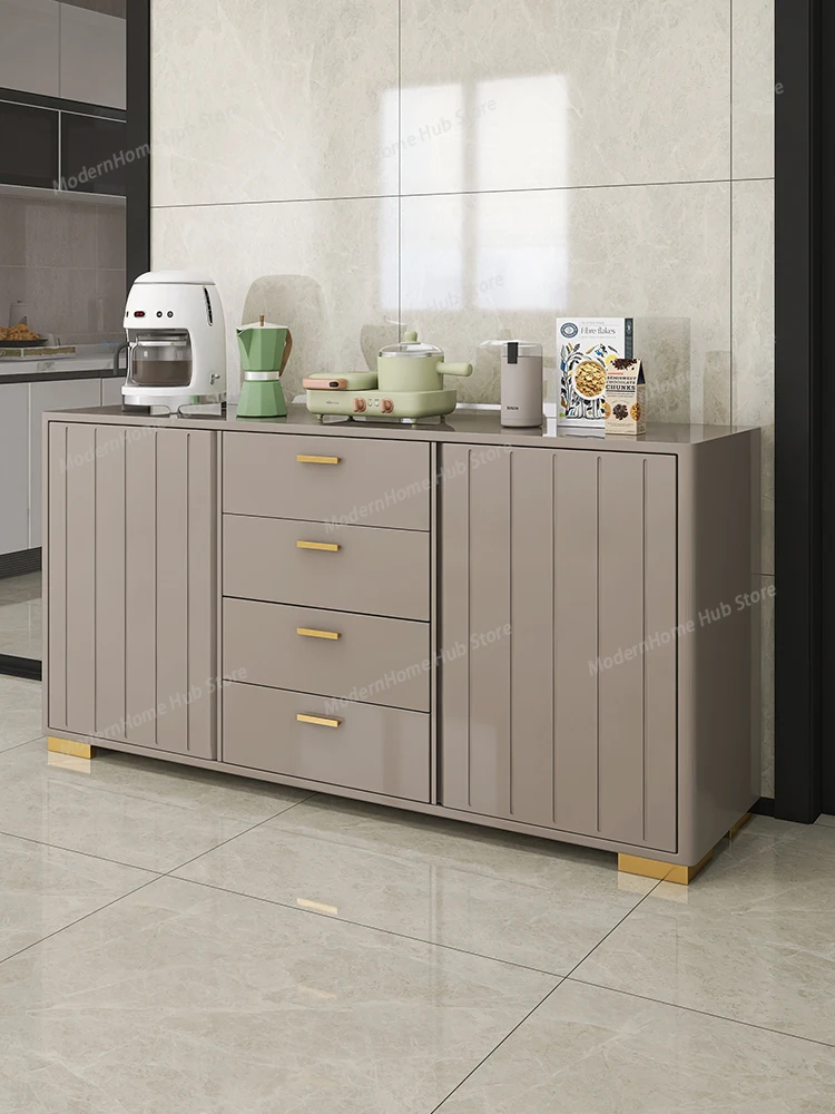 

Легкий роскошный стальной пристенный шкаф для столовой, интегрированный в стену, для кухни и гостиной, большой вместительный шкаф для хранения.