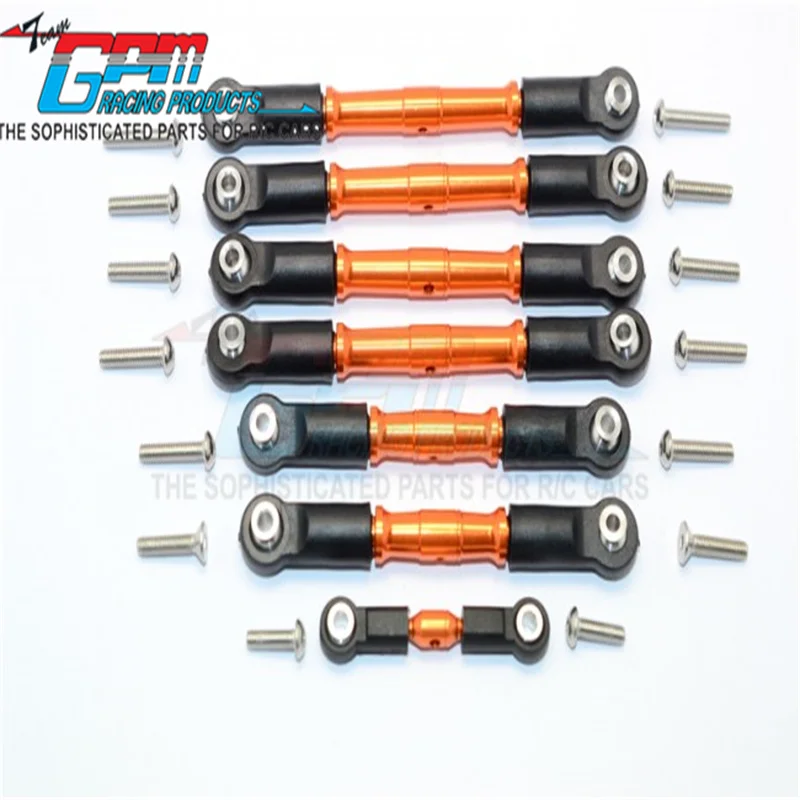 Tenditori in alluminio GPM completi con estremità a sfera in plastica-SET 7 pezzi per aggiornamento TRAXXAS 1/10 SLASH 4 x4/TELLURIDE