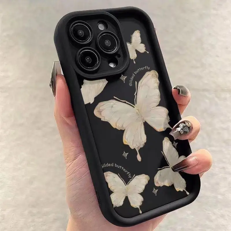 Silver Butterfly Case For OPPO A52 A72 A92 A78 A58 A5 A9 2020 A91 A92S A94 A98 F23 F11 F9 Find X5 X3 RENO A60 3 4Z 5F 5 Lite
