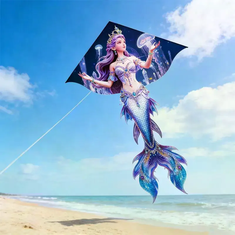 

Mermaid Kite Large Cartoon Mermaid Tail Kite Easy To Fly For Adults Kids Beach Park Outdoor Activities Family Trips