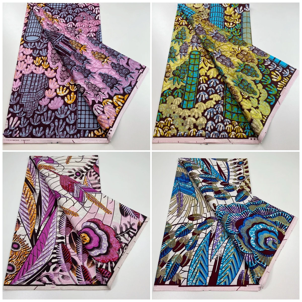 

2025 New African Golden Sand Wax Fabric 100% Cotton Fashion Print Gold Wax Ankara Fabric Ghana Nigeria Style Pagne Sew N5-325-2