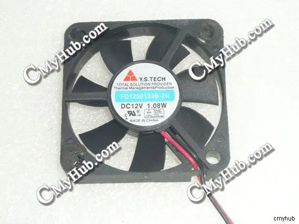 For Y.S.TECH FD1250103B-2N DC12V 1.08A 5010 5CM 50mm 50x50x10mm 2Pin 2Wire Cooling Fan FD1250103B-2N