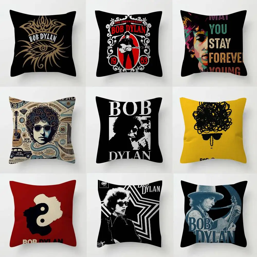 Singer Bob D-dylan LOGO Kissenbezug, Kissenhülle, Polsterung, Sofa, Dekokissen, Heimdekoration, Kissenbezug