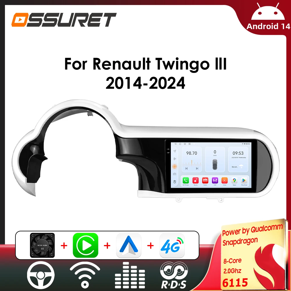 Autoradio Android für Renault Twingo III 3 2014–2024, Carplay-Multimedia-Player, intelligentes Autoradio, Stereo von Snapdragon 6115