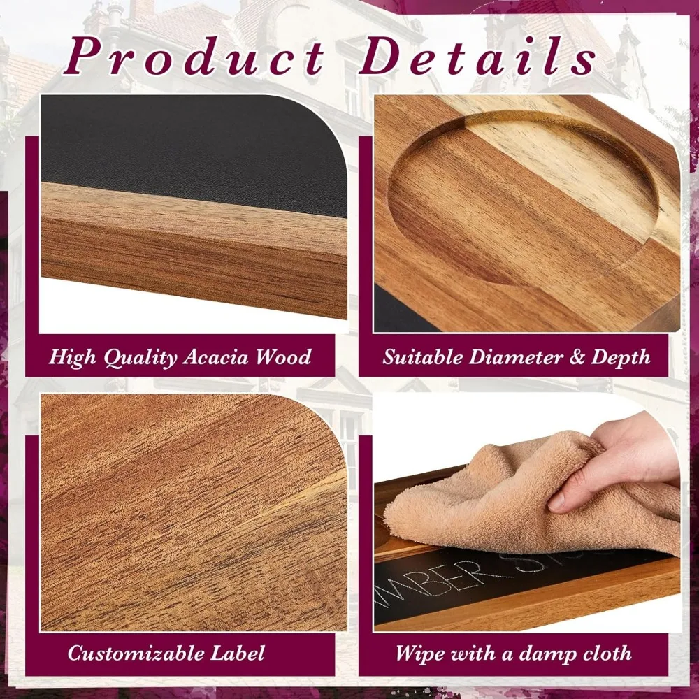 مجموعة طيران الويسكي الخشبي مكونة من 4 قطع مع 8 طباشير من حجر الصابون لتذوق البيرة والويسكي والكوكتيلات والقهوة #3