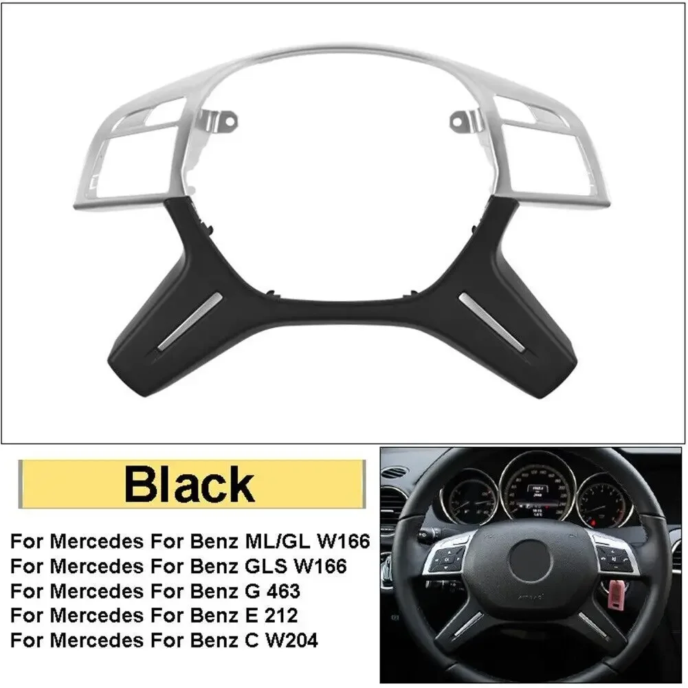 For Mercedes Benz ML GL GLS W166 W204 W212 W463 Car Inner Steering Wheel Trim Cover Button Decor Center Panel Sticker Molding